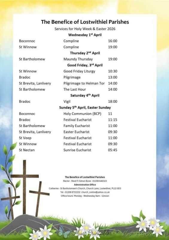 Easter Week Services in our Benefice
